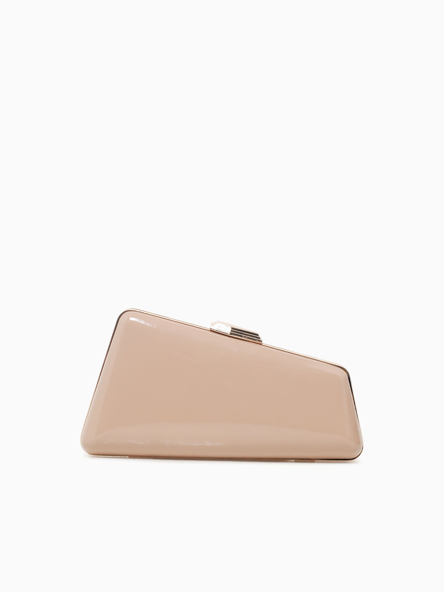 Irene Patent Box Bag Nude Beige