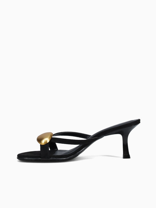 Hillary Black Gold suede Black / 5 / M
