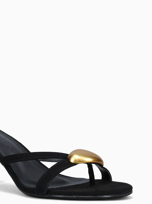 Hillary Black Gold suede Black / 5 / M