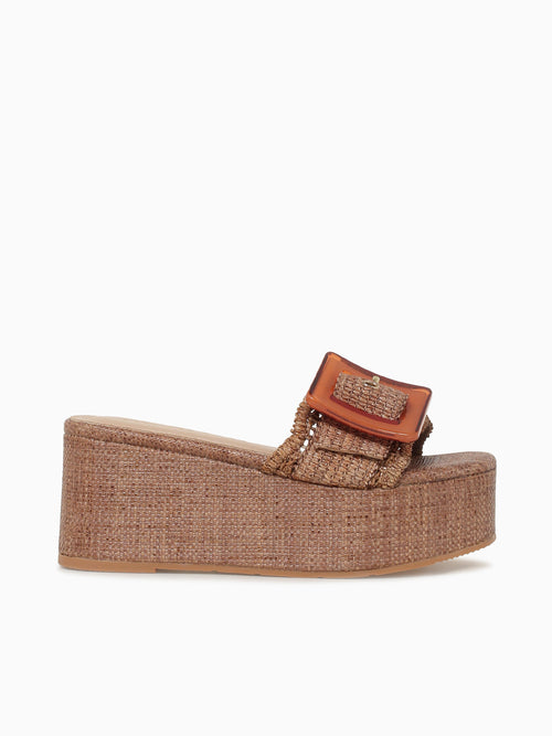 Kailin Brown Raffia Brown / 5 / M