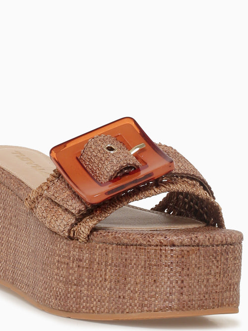 Kailin Brown Raffia Brown / 5 / M