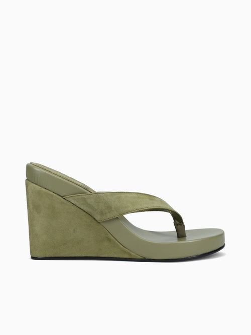 Liezel Olive Suede Dark Green / 5 / M