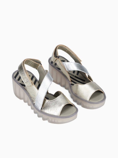 Basy605fly Gold Silver leather Gold / 36 / M