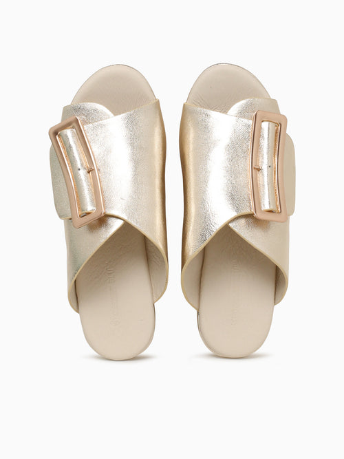 Yasha Gold Leather Gold / 6 / M