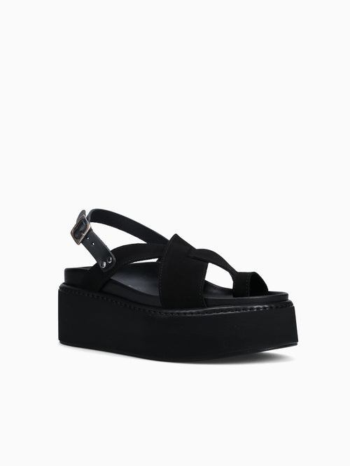 6219 Black Suede Leather
