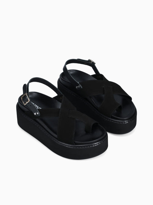 6219 Black Suede Leather Black / 36 / M