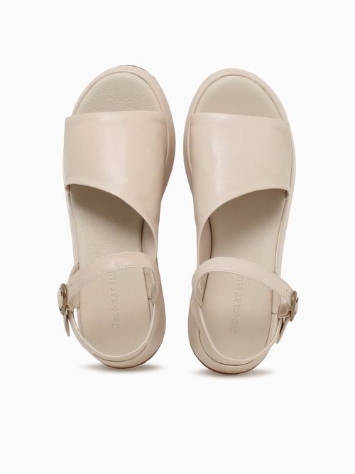 Etta White Sand Leather Other / 6 / M