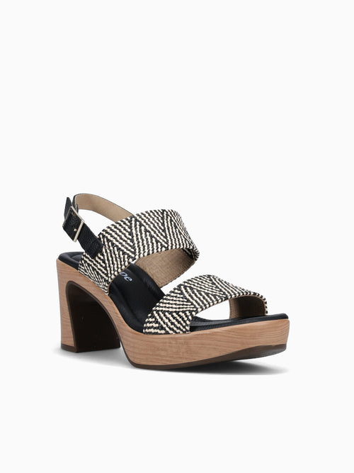 6336 Negro beige raffia Black / 36 / M