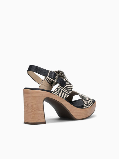 6336 Negro beige raffia Black / 36 / M