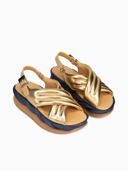 Mellow Mana Gold Metallic Leather Gold / 36 / M