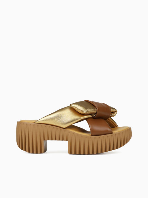 Plia Bow Gold Metallic Leather Gold / 36 / M
