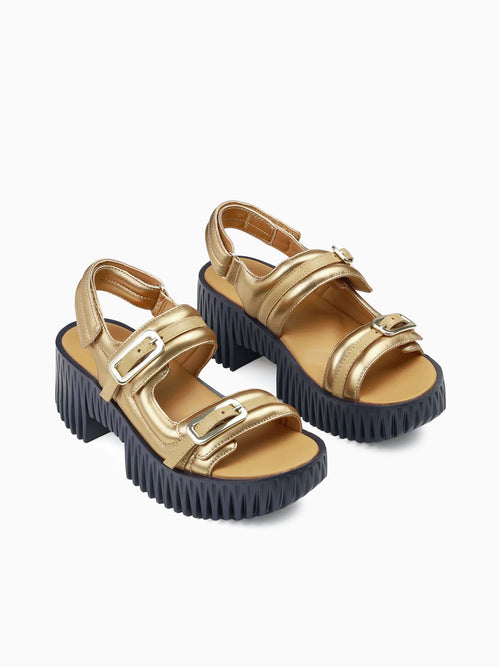 Plia Kiko Gold Metallic Leather Gold / 36 / M