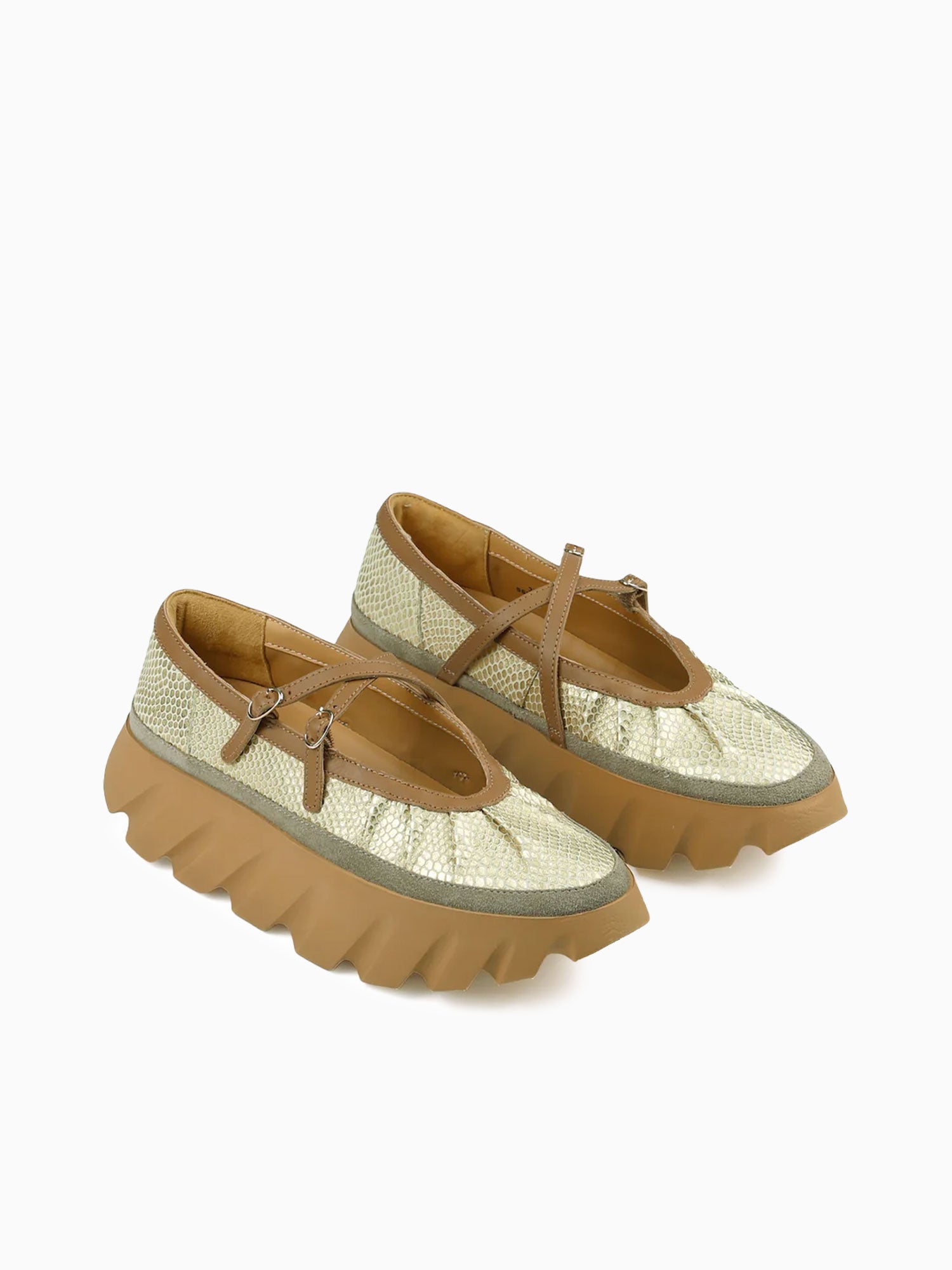 Tura Bom Gold Embossed Leather Gold / 36 / M