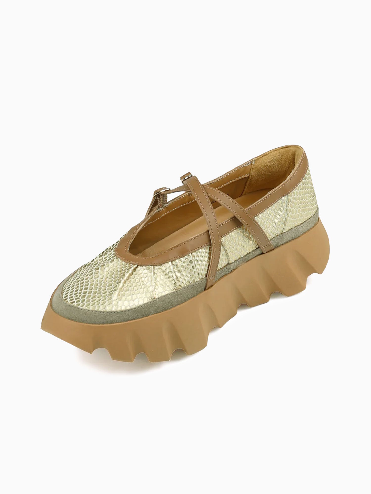 Tura Bom Gold Embossed Leather Gold / 36 / M