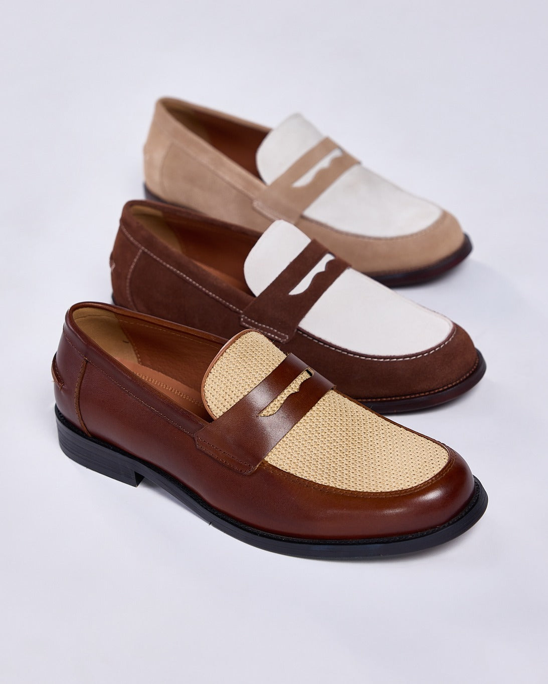Gaio Brown White suede