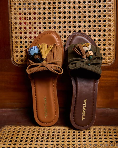 Frieda Green Suede Leather