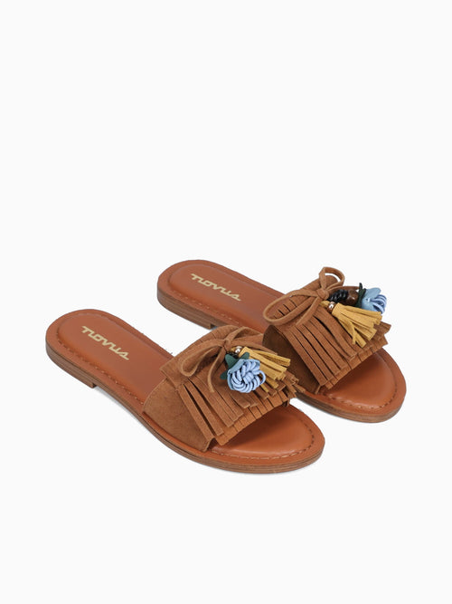 Frieda Camel Suede Leather Tan / 5 / M