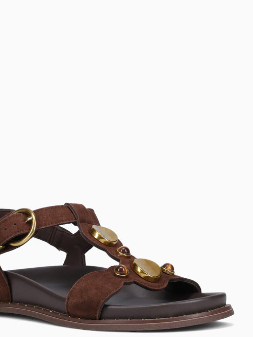 Klara Coffee Suede Leather Brown / 5 / M