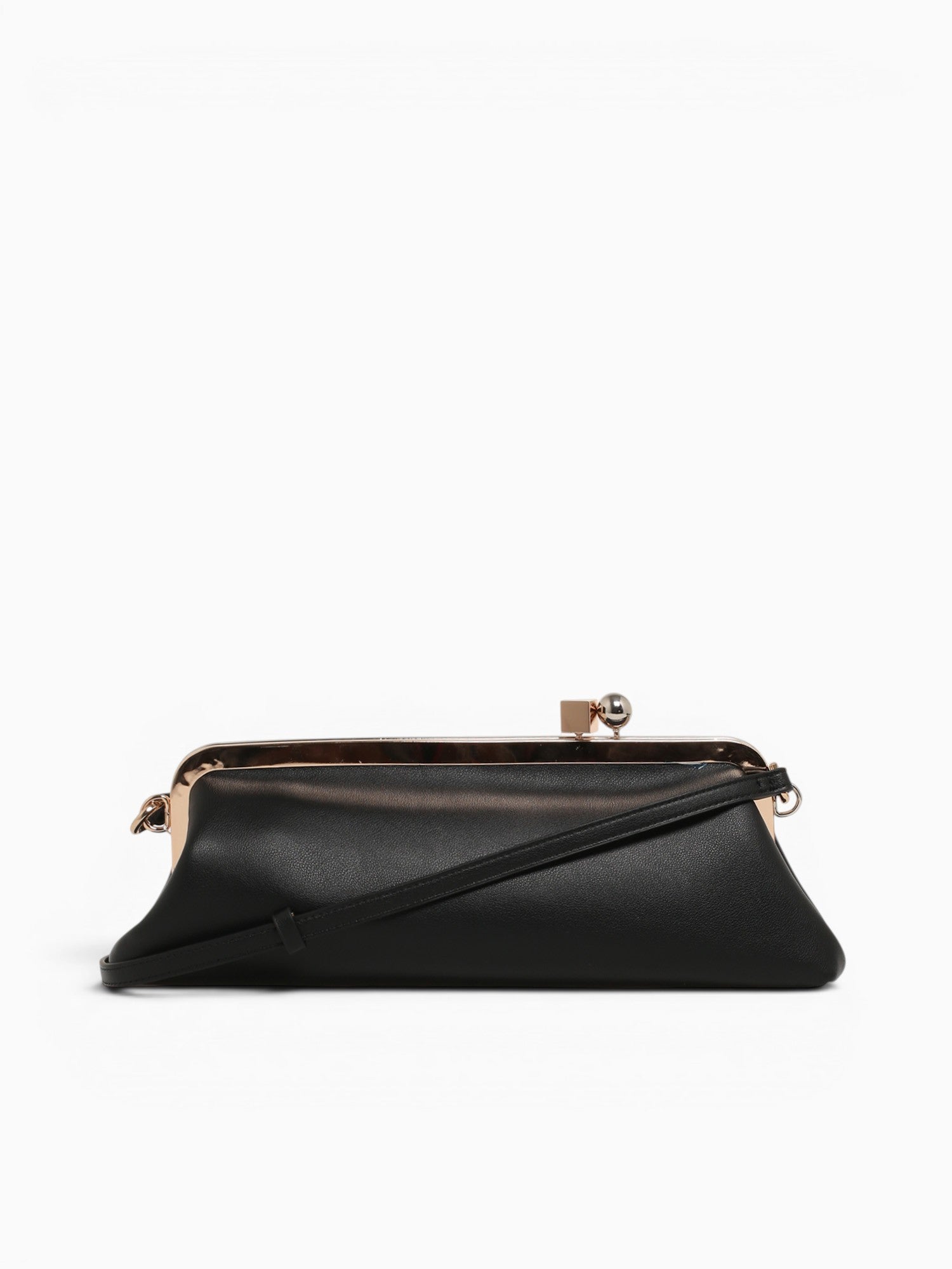 Valentina Kisslock Clutch Black Black