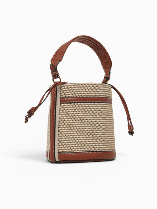 Elle Bucket Shoulder Bag Raffia Natural
