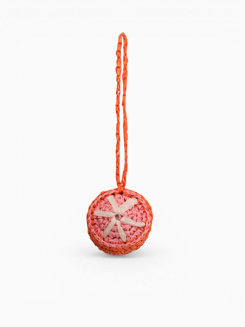 Grapefruit Slice Bag Charm Pink