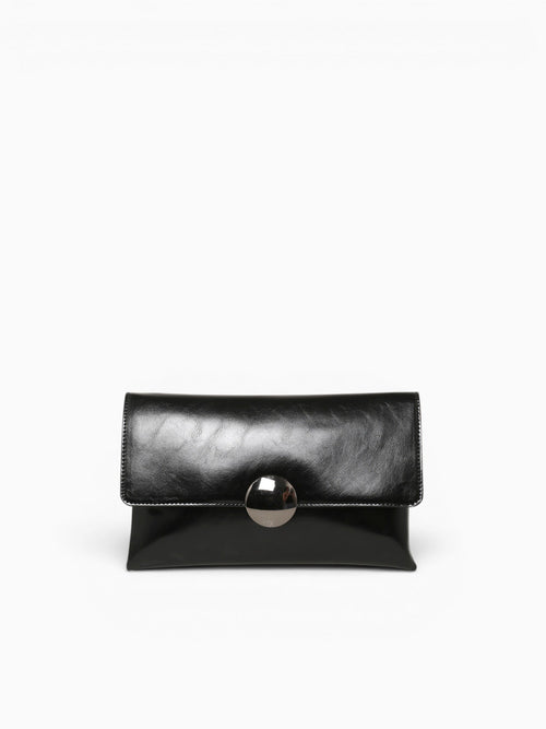 Delia Clutch Black Pat Black