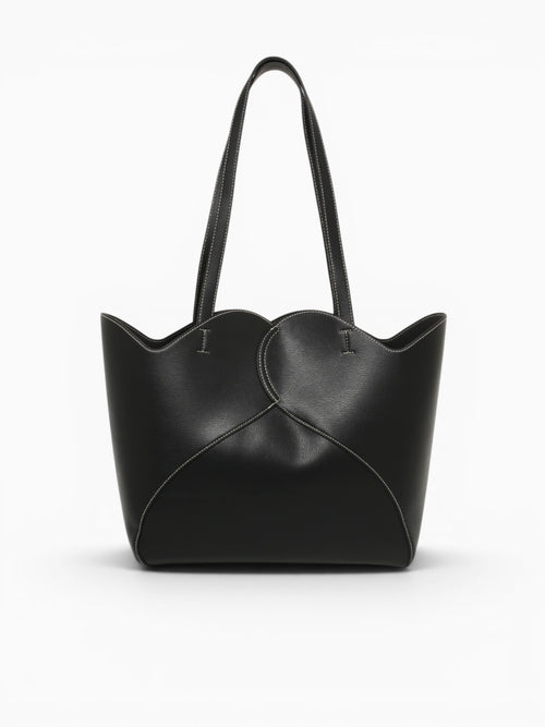 Curved Tote Black Black