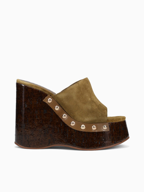 Yoali Dried Olive Suede Leather Dark Green / 5 / M