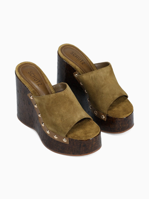 Yoali Dried Olive Suede Leather Dark Green / 5 / M