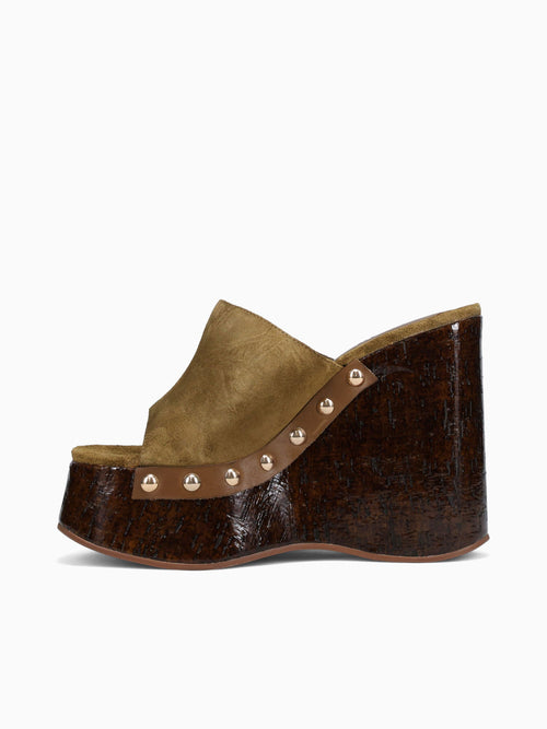 Yoali Dried Olive Suede Leather Dark Green / 5 / M