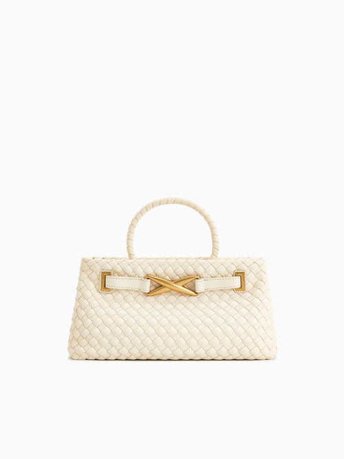 Elora Woven Tote White White
