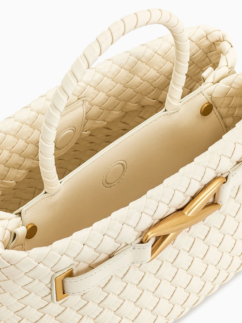 Elora Woven Tote White White