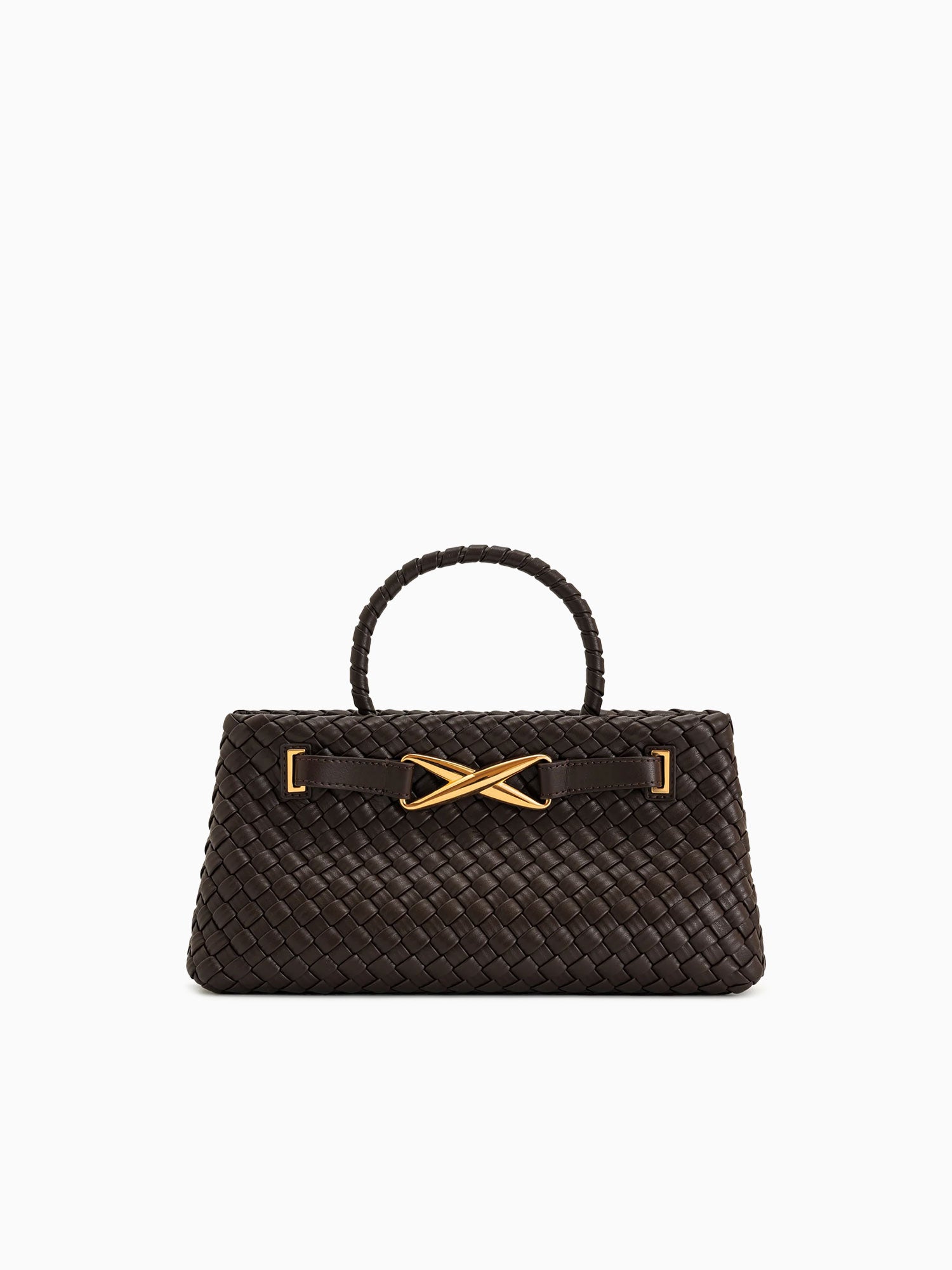 Elora Woven Tote Dark Brown Dark Brown