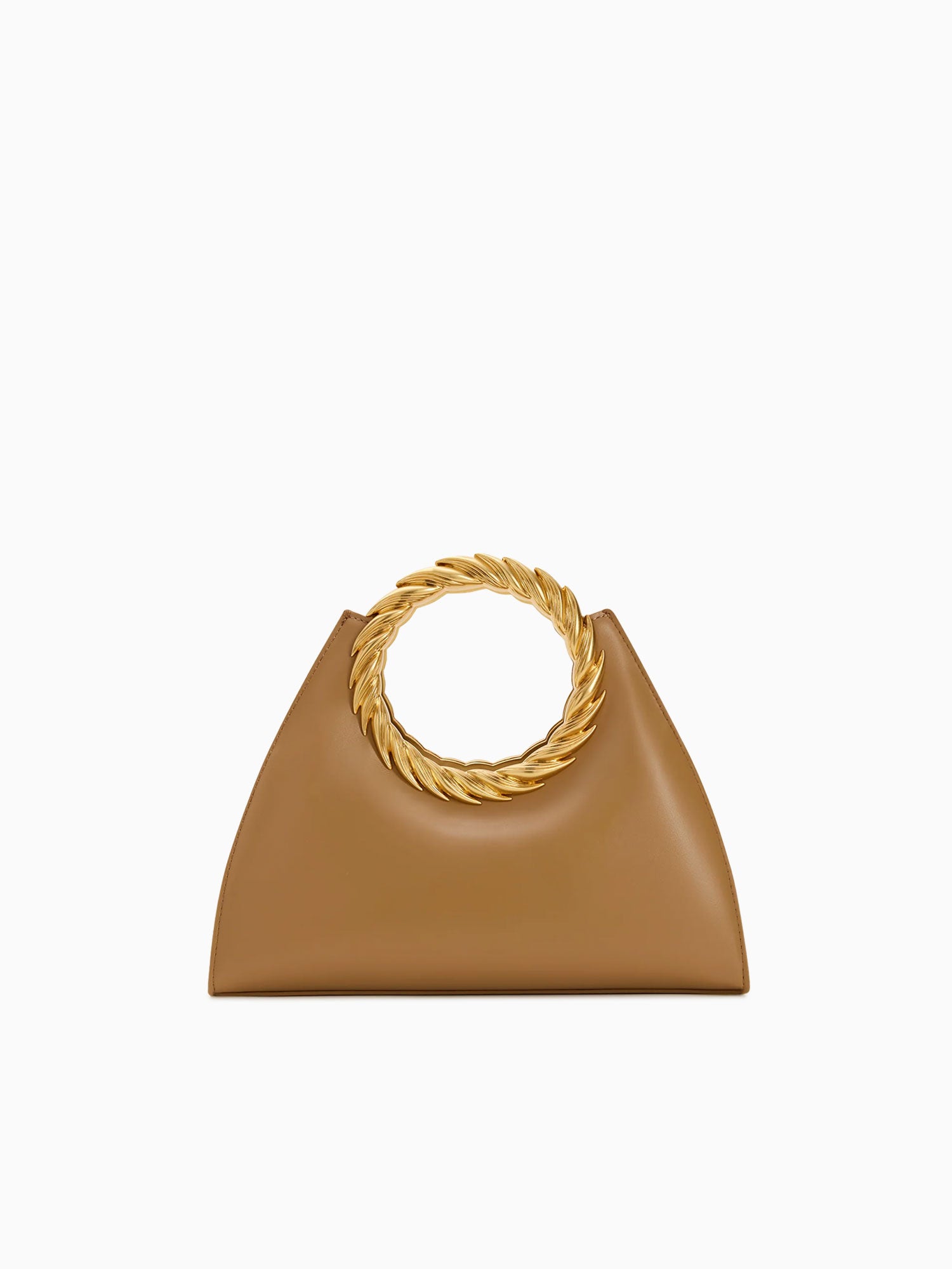 Amiya Leaf Top Handle Brown Brown