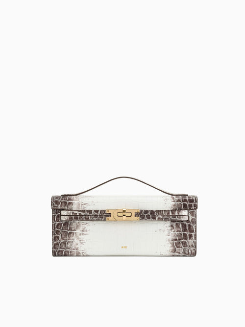Bria Top Handle White Croc White