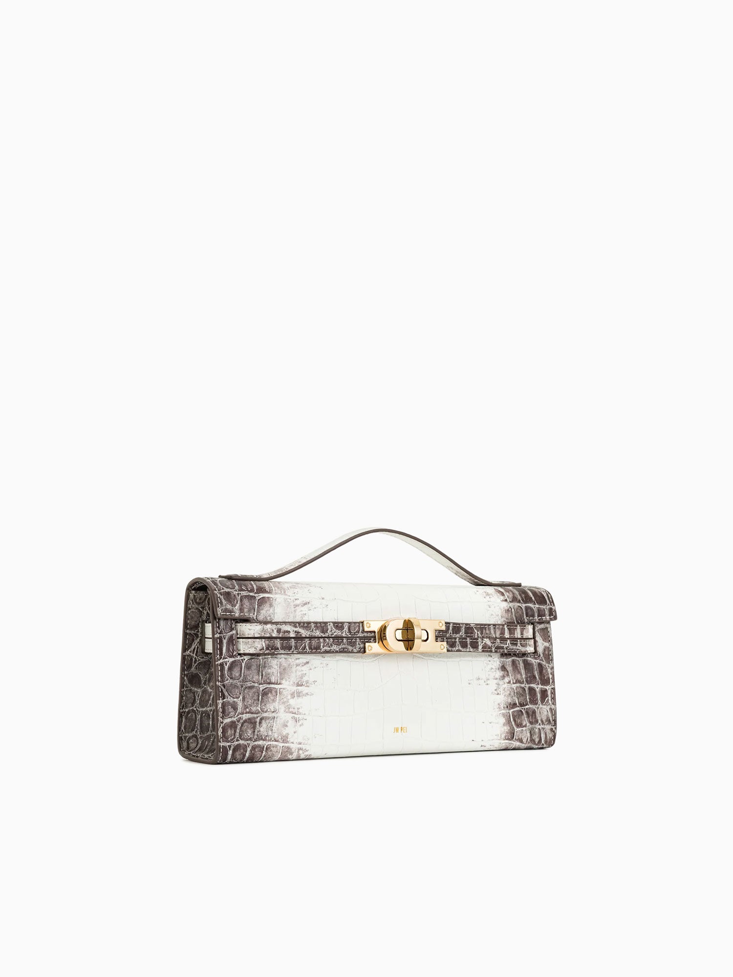 Bria Top Handle White Croc White