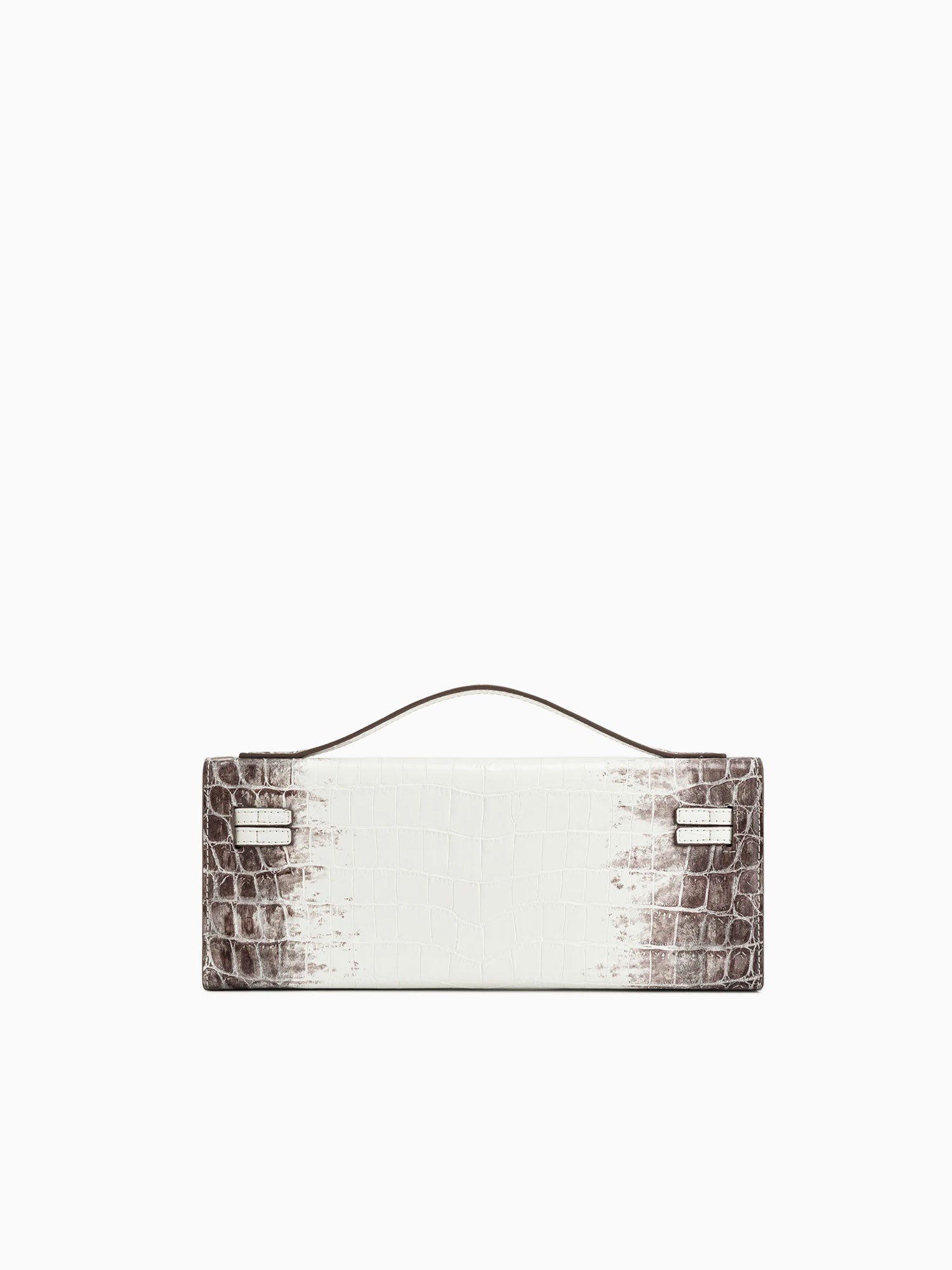 Bria Top Handle White Croc White