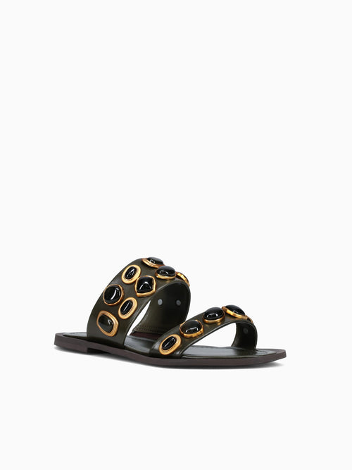 Nerea Oliva Leather Dark Green / 5 / M