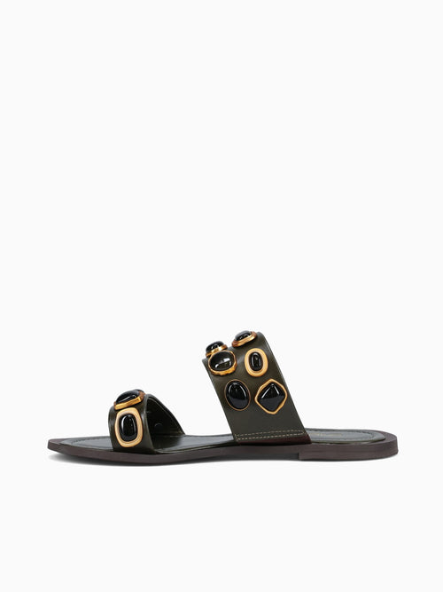 Nerea Oliva Leather Dark Green / 5 / M