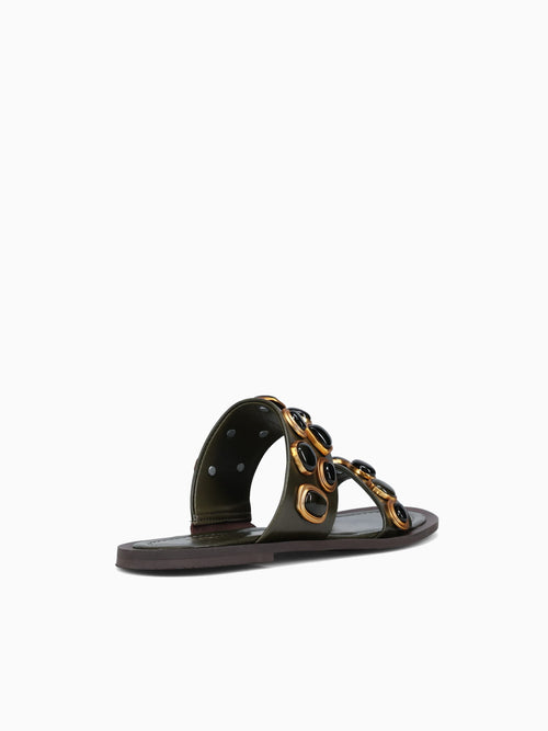Nerea Oliva Leather Dark Green / 5 / M