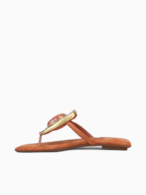 Bazaar Orange Suede Gold Kid Suede Orange / 5 / M