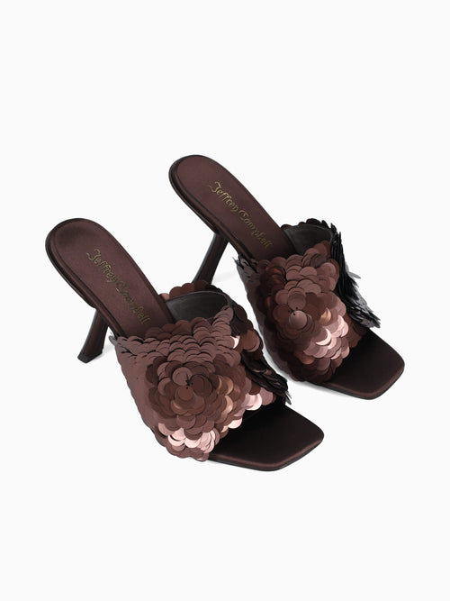 Bailarseq Brown Satin Combo Sequin Fabr Brown / 5 / M