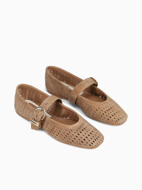 Mikel Lt Brown Perforated Suede Brown / 5 / M