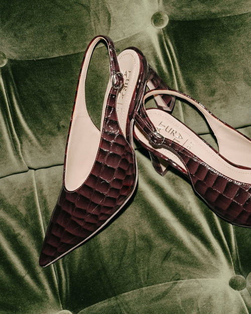 Elaine Chocolate Bar Croco Leather