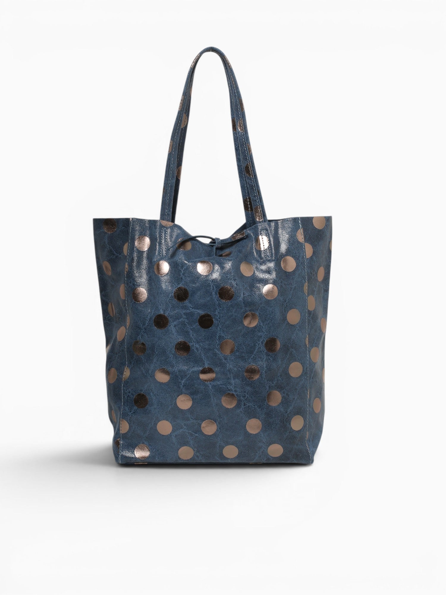 Shopper Big Golden Dots Blue Blue