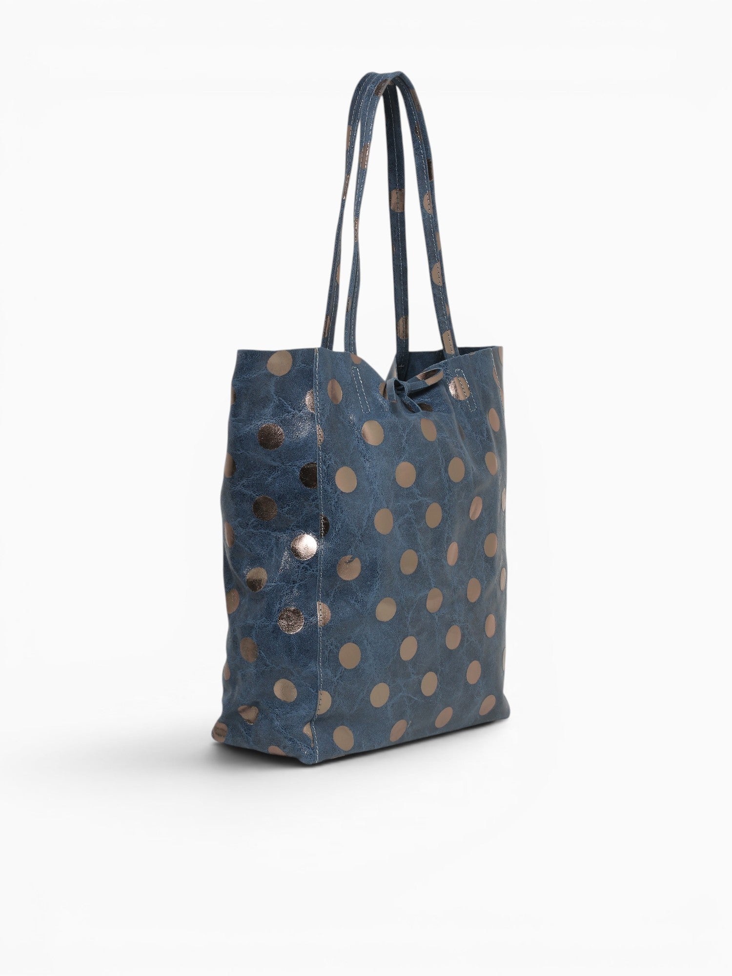 Shopper Big Golden Dots Blue Blue