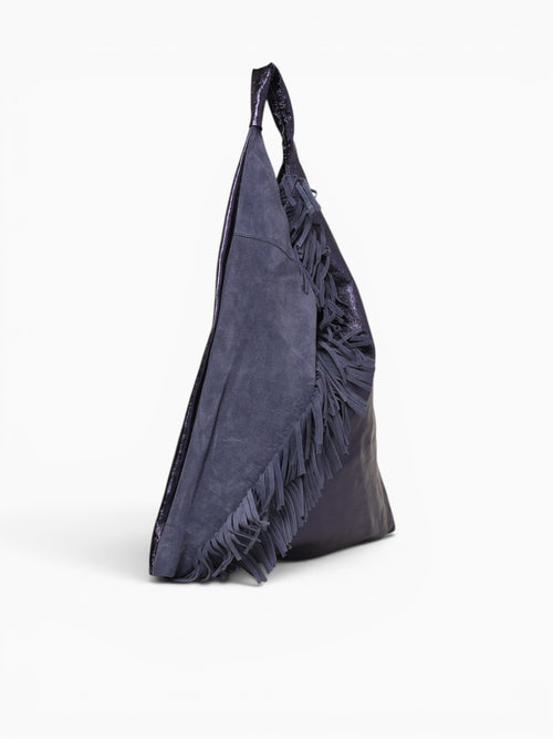 Giselle Suede Match Shoulder Bag Blue Blue