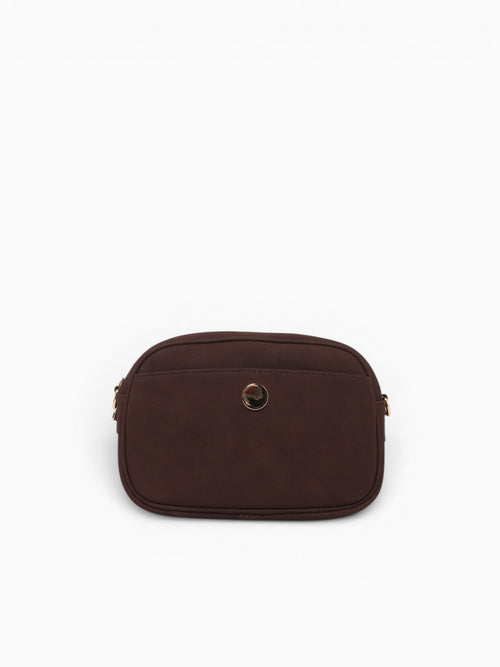 Button Crossbag Brown Dark Brown