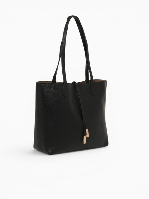 Carryon Tote Black Taupe Black