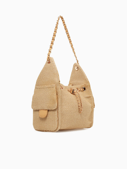 Paisely Shoulder Bag Beige Beige